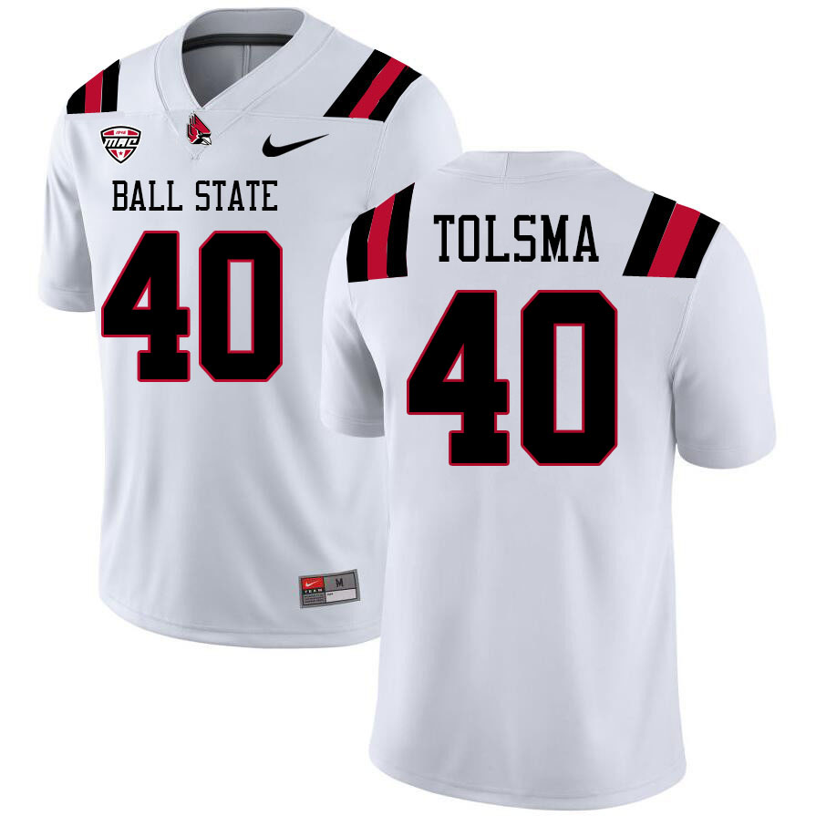 Riley Tolsma Ball State Jersey,Ball State Cardinals #40 Riley Tolsma Jersey Youth College-White